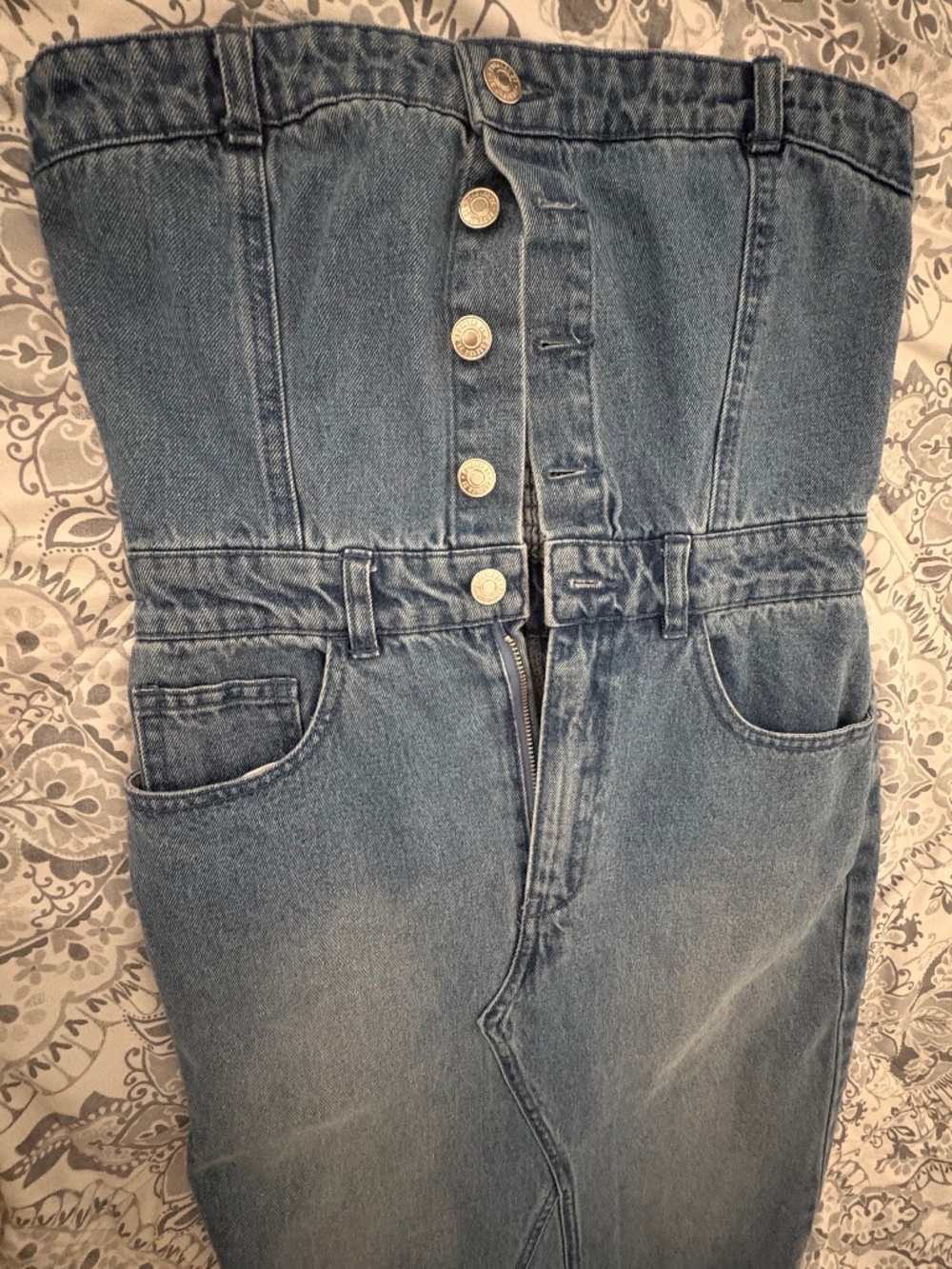 strapless denim dress